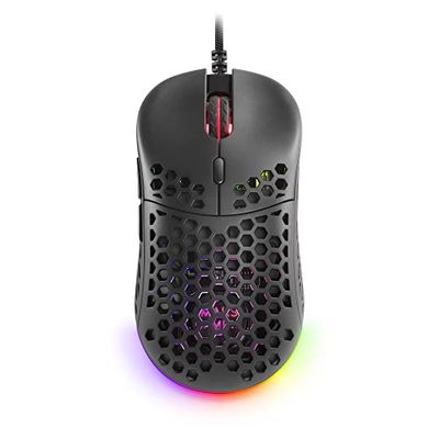 MARSGAMING Mars Gaming MM55 Black, RGB Chroma Gaming Mouse, Ultra-lightweight 55g, 12800 DPI, HUANO Mechanical Switches