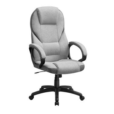 SONGMICS Chaise de Bureau Ergonomique, Fauteuil Gamer, Siège Gaming Pivotant, Hauteur Réglable, pour Bureau, Télétravail, avec Roulettes, Gris Tourterelle OBG022G01