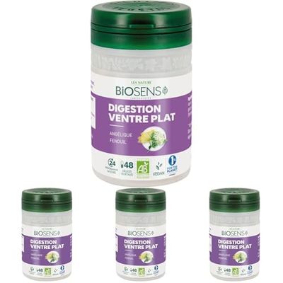 BIOSENS Gélule Végétale Digestion Ventre Plat Angélique Fenouil 19 g (Lot de 4)