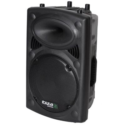 Ibiza - SLK12A-BT - PLUG & PLAY actieve luidspreker 12"/30cm, 700W met geïntegreerde versterker - Bluetooth, USB, SD en AUX - Zwart