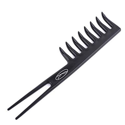 Fine Lines - Pettine per rastrello a doppia coda - Pettine per capelli districanti e doccia ideale per capelli afro, bagnati o ricci | Pettine antistatico nero in plastica spessa