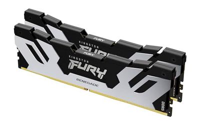 Kingston Fury Renegade DDR5 Silver/Black XMP 32GB 7200MT/s CL38 DIMM Desktop Gaming Memory (Kit of 2) - KF572C38RSK2-32