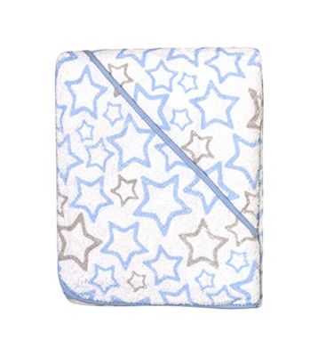 Ti TIN Szlafrok kąpielowy dla dzieci z kapturem ze 100% bawełny, miękki i chłonny kaptur w kształcie gwiazdek firmy Starlets, 100 x 100 cm (materiał frottee)