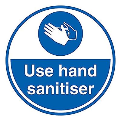 V Safety Use Hand Sanitiser - 300x300mm - Self Adhesive Floor Sticker