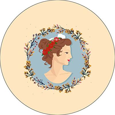 Bonateks, Ronde digitaal bedrukte muismat, antislip onderkant, voor kantoor en thuis, diameter: 22 cm