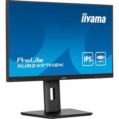 iiyama Monitor XUB2497HSN-B2-60.5 cm, IPS, 1920 x 1080/100Hz, 1H1DP1C, HAS, RJ45