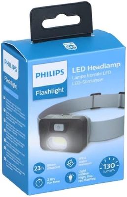 PHILIPS LINTERNA FRONTAL SFL1000H/10 130 LUMENS - REGULACION DE POTENCIA DE LUCES + ALARMA ILUMINACION + BATERIAS SFL1000H/10