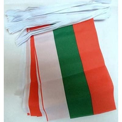 AZ FLAG - Guirlande Drapeau Bulgarie - 6 Mètres avec 20 Fanions Bulgare De 21x14 cm - Petits Drapeaux 100% Polyester - 60g