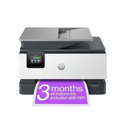 HP OfficeJet Pro 9120e All-in-One Printer | Colour | Printer for Small Office | Print, Scan, Copy Automatic Document Feeder| 3 Months of Instant Ink with HP | Easy Setup | Up To 3 Years Warranty