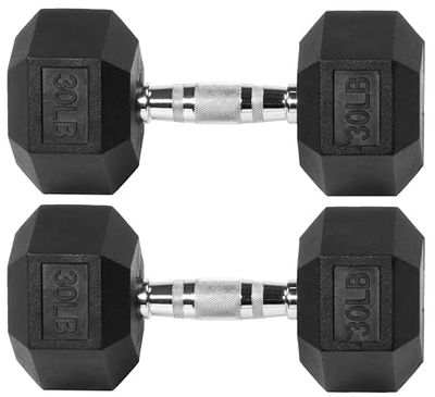 Fitvids Rubbergecoate zeshoekige halter, 13,6 kg, paar