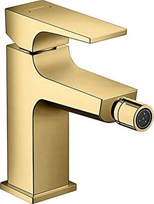 hansgrohe Metropol Miscelatore monocomando bidet con maniglia a leva e push-open, oro lucido, 32520990