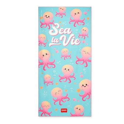 Legami - Telo Mare Leggero, Telo Mare in Microfibra, Salvietta da Spiaggia Compatta, Antisabbia, Asciugatura Rapida, Ultra Assorbente, Asciugamano Salvaspazio, 85 x 180 cm, Octopus