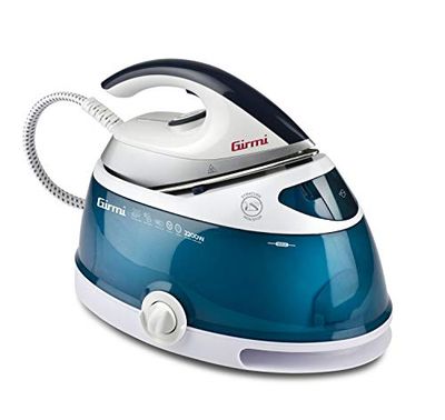 Girmi SS80 Strijksysteem, strijkijzer met roestvrijstalen strijkzool, 2400 W, 4,5 bar, tankcapaciteit 2 l, 90 g/min, blauw