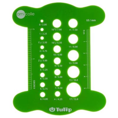 Tulip Knitting Needle Gauge, Mixed, Green, One Size
