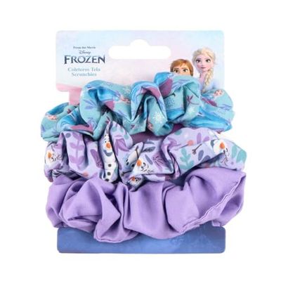 Disney Frozen Hair Scrunchies – 3-Pieces hair elastic tie for Kids, Girls & Women | No Breakage, Frizz Prevention & Cozy Hold for Ponytail | Perfect Hair Accessories for All Hair