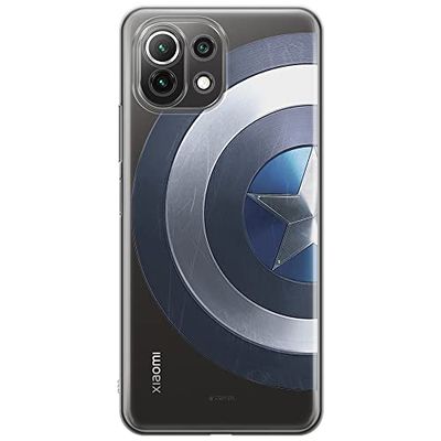 ERT GROUP etui na telefon Xiaomi 11 LITE 4G/5G, case oryginalny i oficjalnie licencjonowany przez Marvel, wzór Kapitan Ameryka 006, plecki z TPU częściowo przeźroczyste