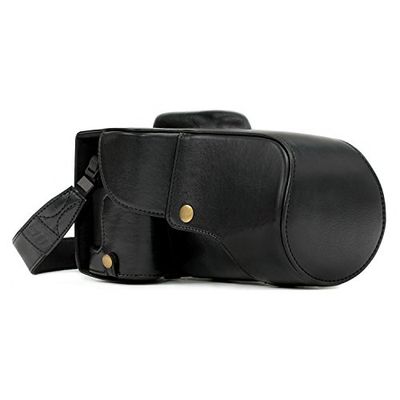 MegaGear MG1184 Canon EOS Rebel T6s, EOS 760D, EOS 8000D (18-55mm) Ever Ready Leather Camera Case and Strap, Black