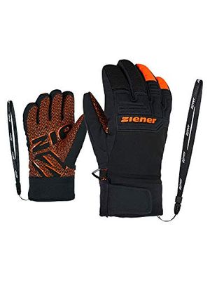 Ziener Lanus As, Guanti da Sci/Sport Invernali, Impermeabili, Traspiranti, alla Moda, Primaloft Bambini, Arancione Fluo, 3.5