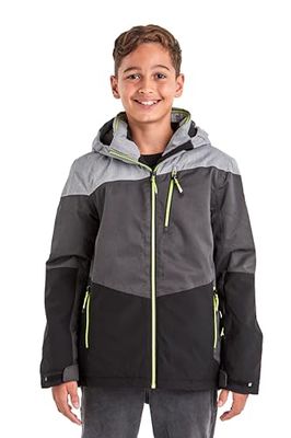 Killtec Girl's Giacca da sci/giacca funzionale con cappuccio e paraneve KSW 161 BYS SKI JCKT, grey melange, 128, 38494-000