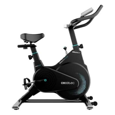 Cecotec Cyclette Indoor Compact con Volano d'Inerzia 10 Kg DrumFit Indoor 10000 Race, Display LCD, Supporto Dispositivi, Cardiofrequenzimetro, Resistenza a Frizione, Sella e Manubrio Regolabili