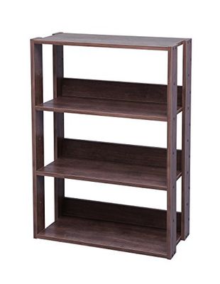 Iris Ohyama, Etagère Rangement, Meuble de Rangement à 3 Niveaux, Étagères Ajustables Tous Les 14 cm, Stable, Industriel, Montage Facile, Salon, Entrée, Chambre, Bureau - OWR-600- Marron