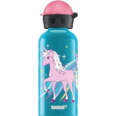 SIGG Bella Unicorn drinkfles voor kinderen, 0,4 liter, vrij van schadelijke stoffen, met lekvrij deksel, vederlichte drinkfles van aluminium