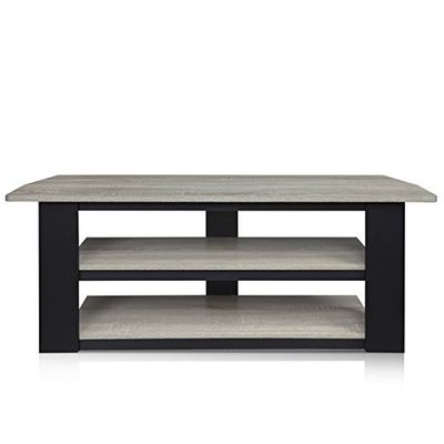 Furinno Centro de entretenimento, carvalho, cinza carvalho francês, 107 cm