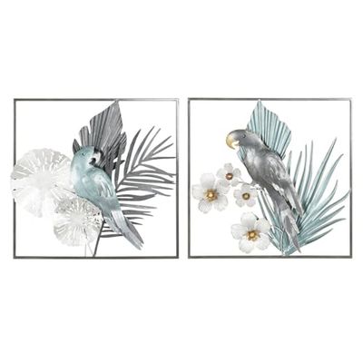 DECORACION PARED METAL 50X7,6X50 LORO 2 SURT.