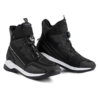 SHIMA TAKESHI VENT, Zapatos de Motocicleta para Hombres - Transpirables, Zapatos de calle reforzados con sistema de cierre ATOP, Suela antideslizante, Mango de cambio de marchas (Negro, 46)
