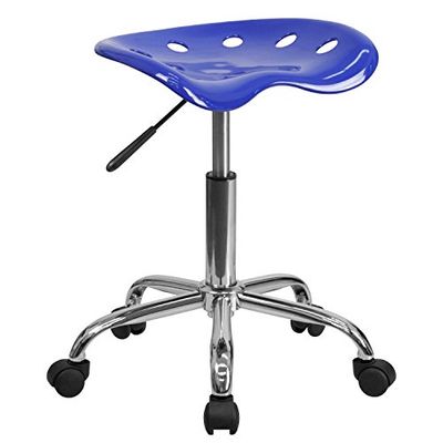 Flash Furniture Tabouret, Chrome, Bleu Nautique, 38,1 x 43,18 x 65,41 cm