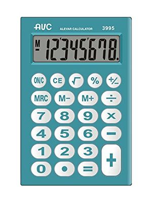 Alevar AVC - Calculadora de Bolsillo de 8 dígitos con Gran Pantalla y Teclas de Goma, Formato 62 x 94 x 11 mm, Color Azul, Paquete de 1 Unidad