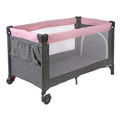 CHIC 4 BABY 340A15 resesäng LUXUS med hängband för nyfödda och bärväska, melange grårosa, 12 kg