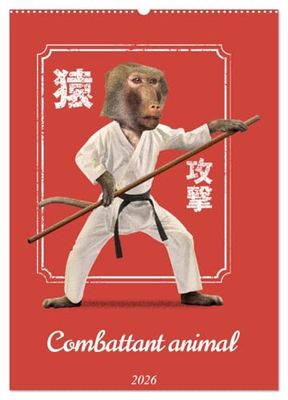 Combattant animal (calendario murale 2026 DIN A2 verticale), Calvendo calendrier mensuel