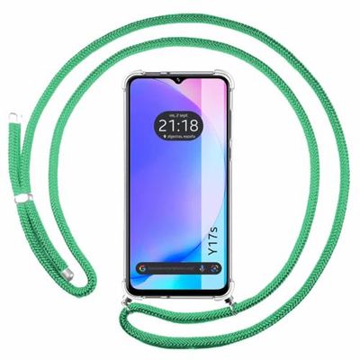 Tumundosmartphone Transparent Hanging Case for Vivo Y17s with Water Green Cord