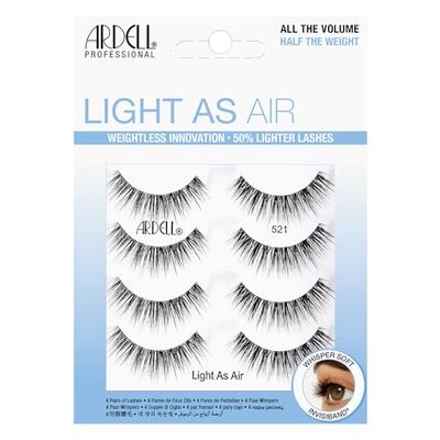 Ardell Light As Air 521 Lot de 4 paires de faux cils naturels légers et confortables