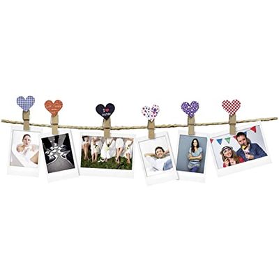 Fujifilm instax 70100127833 Pince en Forme de cœur, Lot de 10 pièces, Multicolore