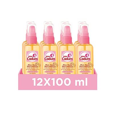 Cadum Bébé Cadum Huile Merveilleuse à l'Huile d'Amandes Douces Bio - Lot de 12 x 100 ml