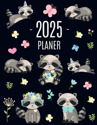 Waschbär Planer 2025: Wochenplaner mit Raum für Notizen | Januar - Dezember 2025 mit Wochenansicht | Einfacher Überblick über die Terminpläne | Agenda Organizer Terminplaner