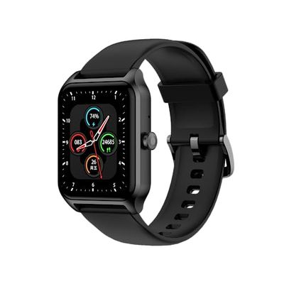WIFIT - WiWatch S Plus Smartwatch, zwart, Android en iOS -IP68 - A-GPS - hartslagmeter - slaapmonitor - zuurstofsensor - 100 sportmodi - batterijduur van 10 dagen., Zwart, L, Hybride