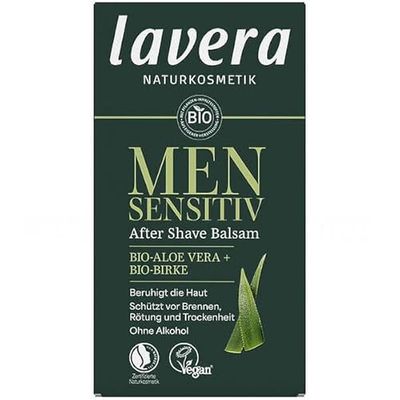 lavera Men Sensitiv After Shave Bálsamo - Nutre y refresca - Protege contra quemaduras, enrojecimiento y sequedad - calma la piel irritada - vegano - cosmética natural - 100 ml
