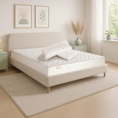Farmarelax Ecokit Orthopédique, Mousse à mémoire de Forme Mélange de Coton, Gris, 160x190
