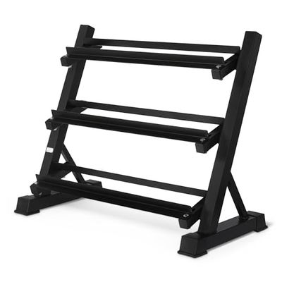 Amazon Basics - Soporte de pesas ajustable de 3 niveles, solo soporte, color negro