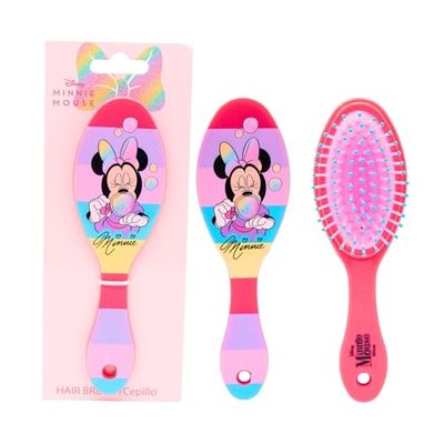 Disney Minnie Mouse Detangling Hair Brush, Cute and Functional Oval Design for All Hair Types, Gentle on Tangles for Kids