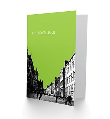 Wee Blue Coo Royal Mile Edinburgh Famous Street Green Greetings Card