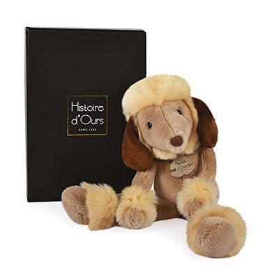 Histoire d'ours - Peluche cane - Peluche barboncino - Marrone - 30 cm - Les EBOURIFFES - HO3158