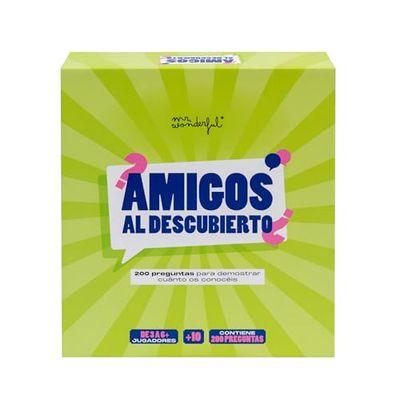 Mr. Wonderful - Juego de Cartas - Amigos al Descubierto - Incluye 6 pizarras Blancas y 6 rotuladores borrables - A Partir de 3 Jugadores