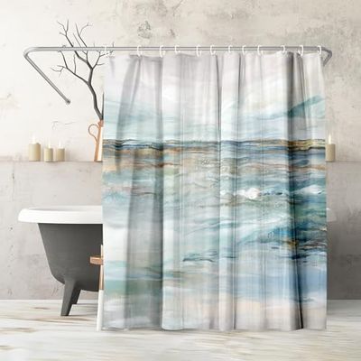 Americanflat Abstract douchegordijn van 100% polyester met 12 haken - douchegordijnen voor badkamer - art douchegordijn van PI Creative Art