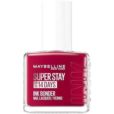 Maybelline New York - Vernis à Ongles Coloré Longue Tenue - Couleurs Intenses et Pigmentées - Renforce les Ongles Abîmés - Superstay Ink Bonder - Teinte : Rouge Lacqué 501-12 ml