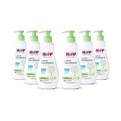 HiPP Baby Care Voedende melk voor kinderen, voedt en hydrateert de droge en gevoelige huid, met biologische amandelolie en panthenol, 6 flessen à 300 ml