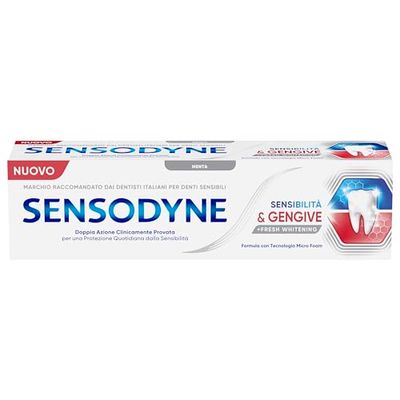 Sensodyne Dentifricio Sensibilità Gengive Whitening per Denti sensibili e Gengive Sane, Effetto Sbiancante, 75ml